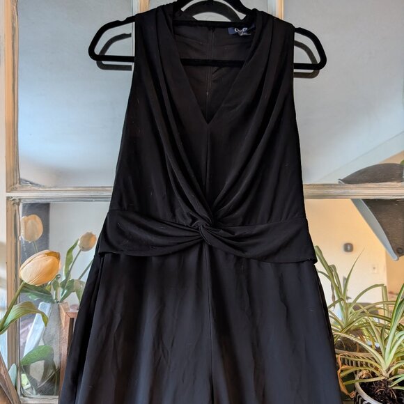 Black jumpsuit with sheer overlay - Picture 1 of 4